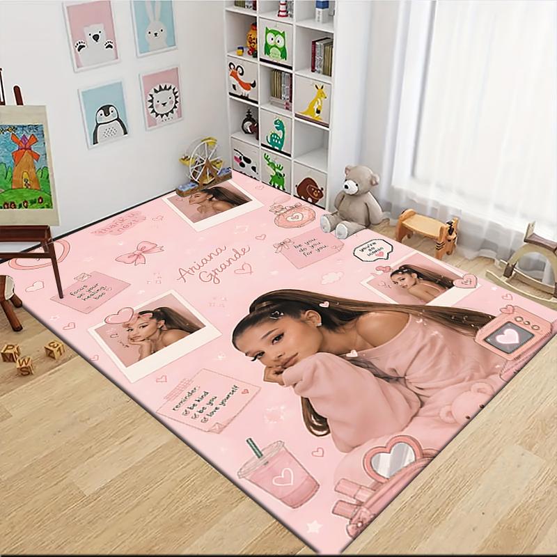 Pink Heart Ariana Grande Carpet Rug Soft Washable Antislip Home Living Room Sofa Mats Personalized Christmas Rug