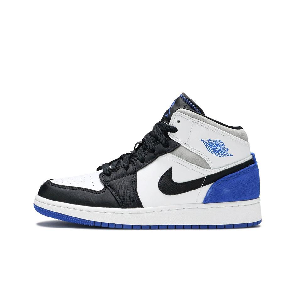 

Новые Jordan 1 Mid SE Белые Черные Королевские GS BQ6931-102 36