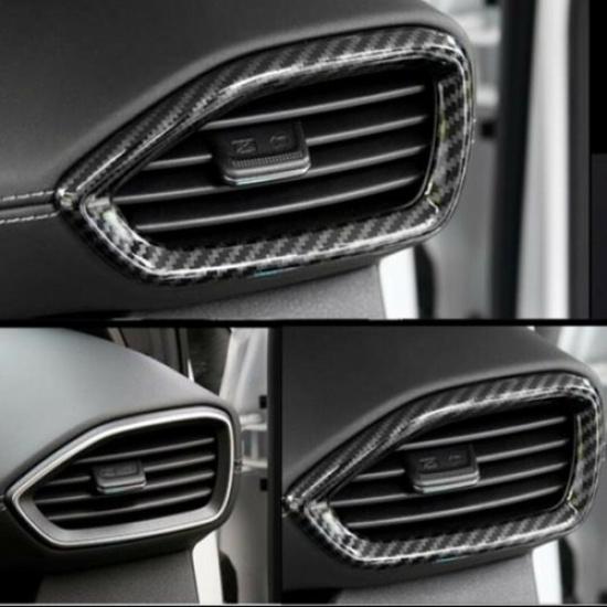 2X Carbon Fiber Side Air Outlet Vent Cover Trim For Hyundai Santa Fe 2019-2022