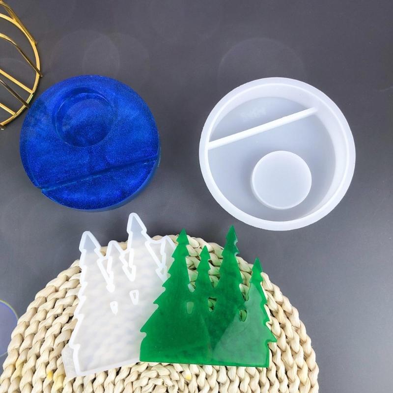 3D Kerzenständer Silikonform Kaninchen/Kiefernwälder Geformte Kerzenständerformen Gips Kerzenhalterform Heimdekorationen