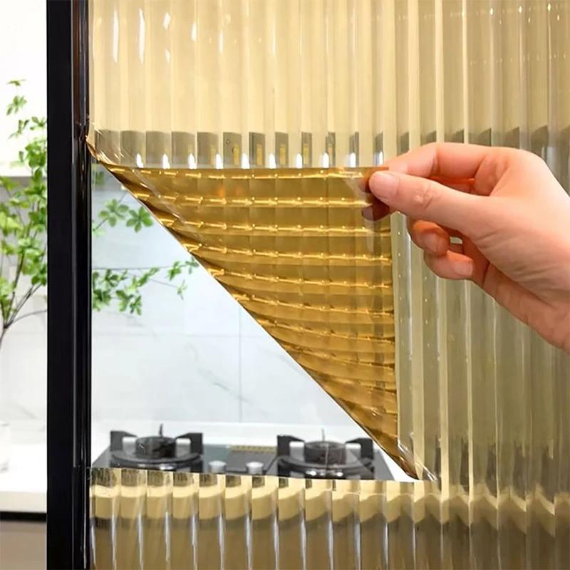3D Self-adhesive Glass Film Translucent Kitchen Sliding Doors Decor Windows Cabinets Stickers Partitions Frosted Anti Perspect