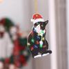 Acrylic Black Cat Christmas Tree Pendant 2D Christmas Tree Decoration Creative   Children's Gift