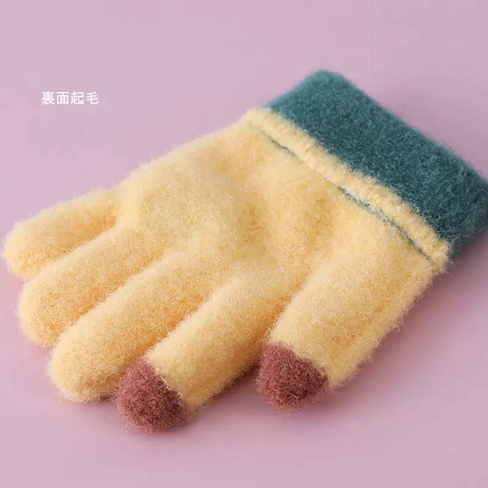 eigenn and Fluffy Warm and for Fall and Rabbit Perfect for Girls and Ages Perfect for Commuting to and Outings Kids' Baby's Gloves, Cold-Proof Winter,