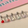 Women's Surgical Steel Cream Fondant Acrylic Heart Piercing