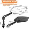 2 PCS 360-Degree Rotation Adjustable Foldable Side Mirror for Motorcycles ATV UTV Dirt Bikes Beach Rides