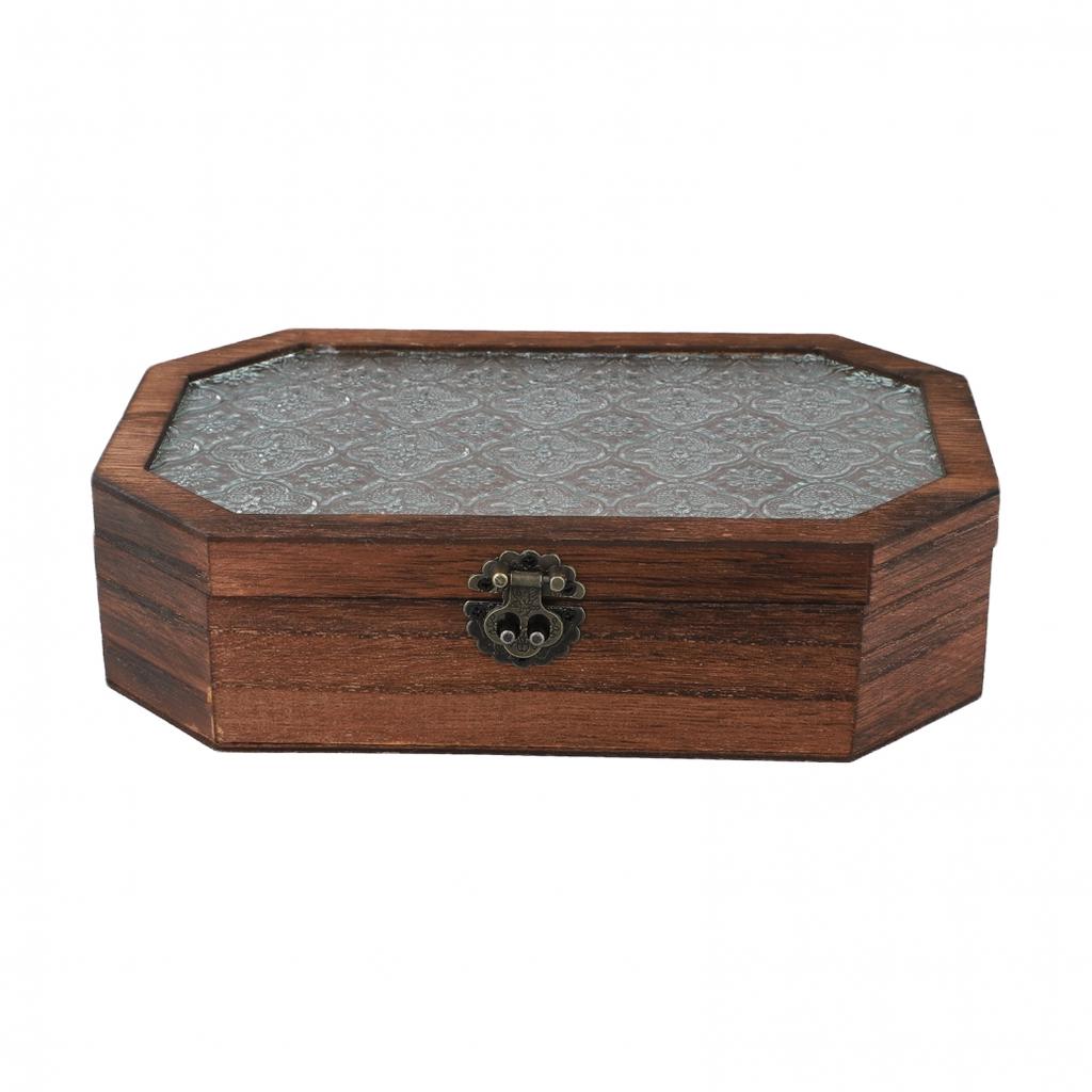 Solid Wood Decorative Organizer Box for Small Accessories and More
