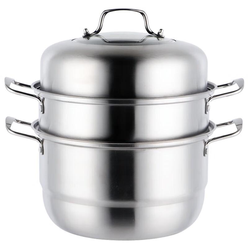 LeChuHeLi ZhenShang 3-Layer 28cm Multi-Purpose Stainless Steel Steamer Pot