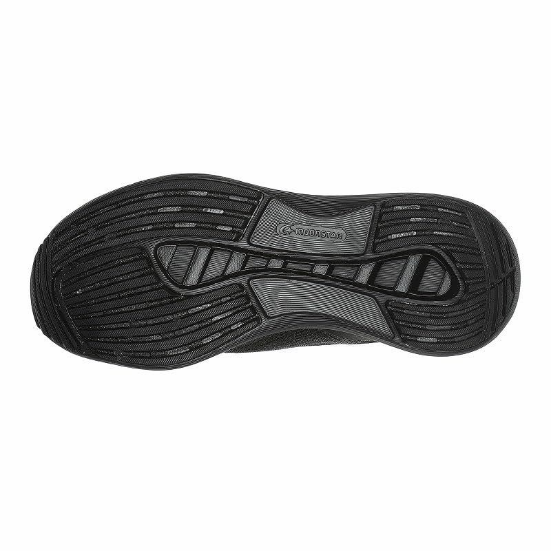 Moonstar Synergy High Shock Wide SNGY 3E Cushion, Lightweight, Soft, Cushioning, Rebound, Absorption, Breathable, Fit, Men's, MY05, Black, 27.0 cm,