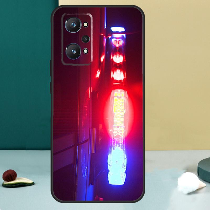 Police Cars Light At Night For Realme 11 10 12 13 14 Pro Plus GT 7 6 5 Pro GT 6T C67 C61 C53 C51 C21Y C25S C75 C55 Case