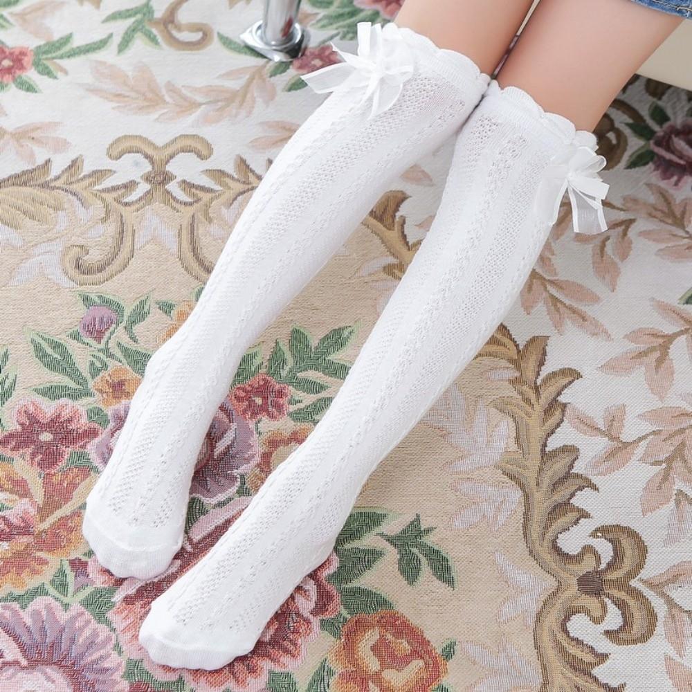 Soft Children Bowknot Mesh Socks Mid-tube Socks Cotton Socks New Mesh Girls Sock