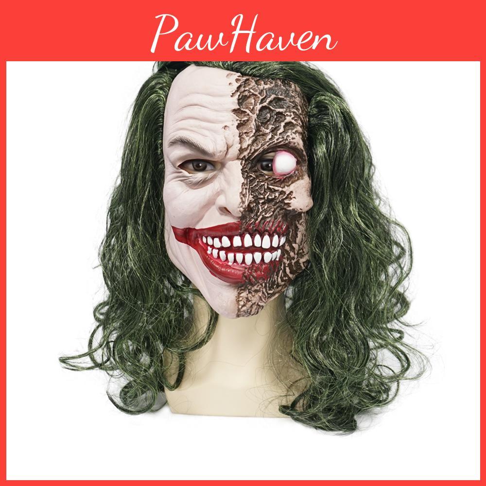 Latex Joker Head Mask With Large Eyes For Halloween Costume And Pranks