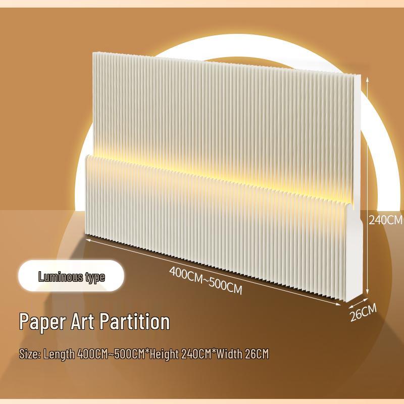 Glow Paper Folding Screen for Office, Living Room, Partition, Entryway, Rental Homes, Salons & Fences