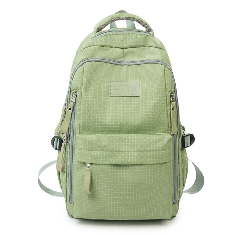 Vintage Plaid Backpack Large Capacity Lightweight School Bag for Junior High School Students