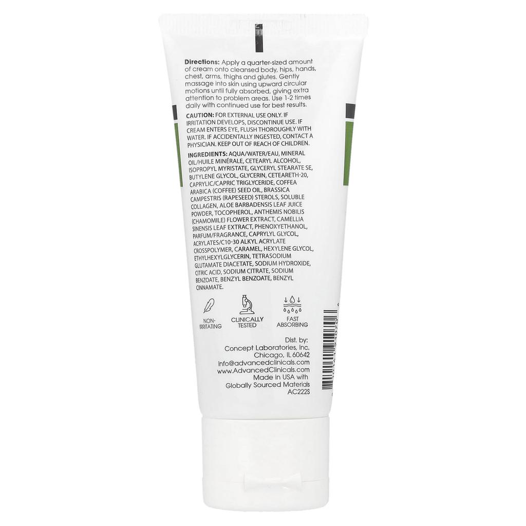 Advanced Clinicals, Thermo-Firming™ Cream, Green Coffee Bean Oil, 2 Fl Oz (59 Ml)