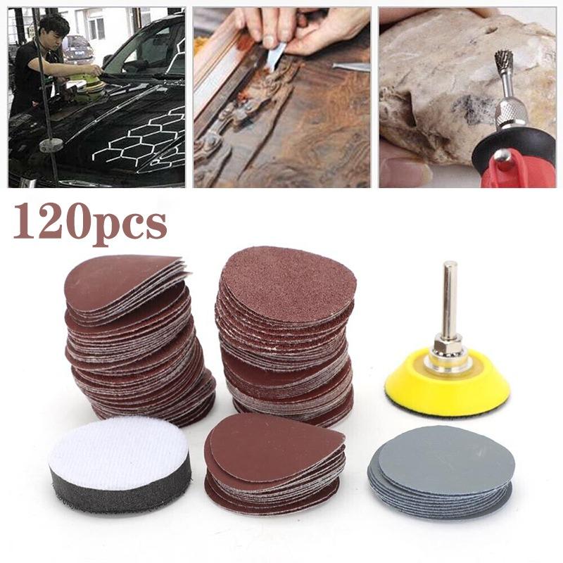 120PCS Sanding Discs Pad Kit for Drill Grinder Rotary Tools + Backing Pad 2 Inch