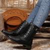 Velvet Boots with Round Toe, Low Heel, Side Zipper, Square Heel, Large Size, Midsole, Retro Knight Leather Boots for Women