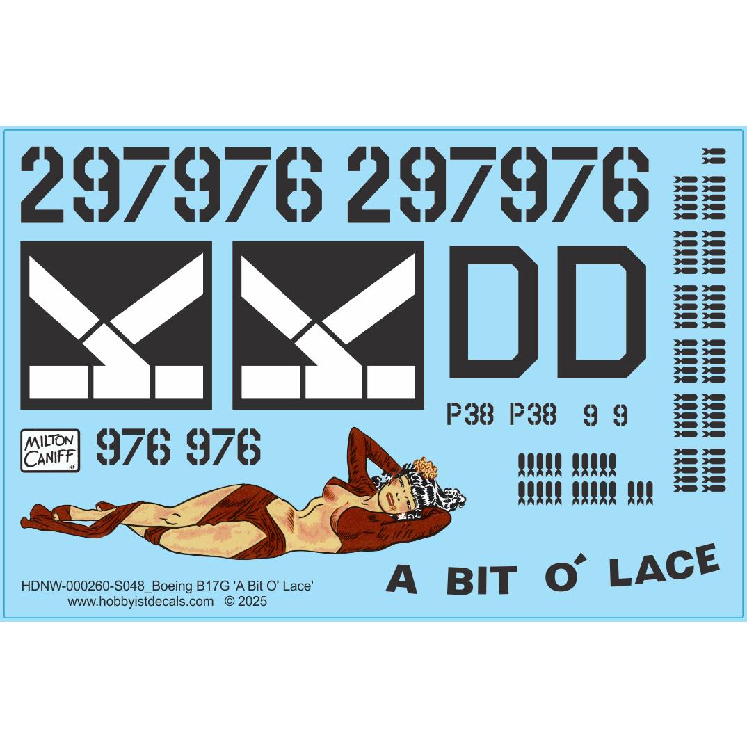 Boeing B17G A Bit O Lace - 1/48 - Water Decal