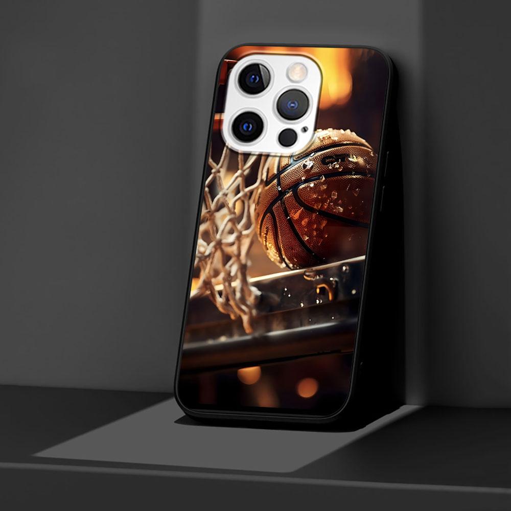 Basketball Basket Sports Case for Apple iPhone 14 11 7 SE 2020 8 X XS 13 12 Mini XR 15 Pro Max Silicone Black Soft Phone Cover