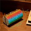 SCIONE Rainbow Rhinestone Dinner Bag Diagonal Bag Female Diamond Cylinder Shoulder Bag Banquet Bag