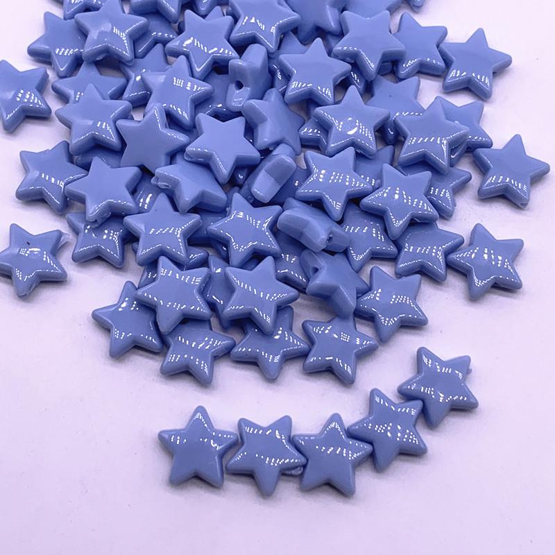 50pcs14mm Colourful Faceted Five-pointed Star Acrylic Loose Spacer Beads for Jewelry Making DIY Accessories