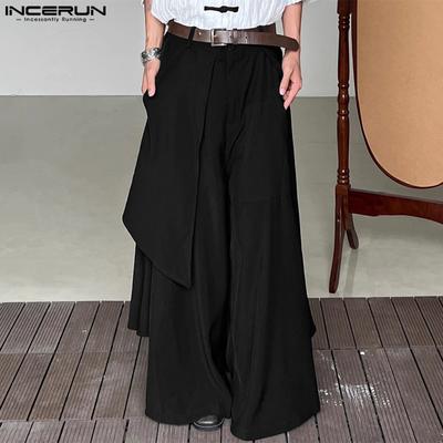 Ανδρικό ακανόνιστο μονόχρωμο παντελόνι Hakama casual ψηλόμεση