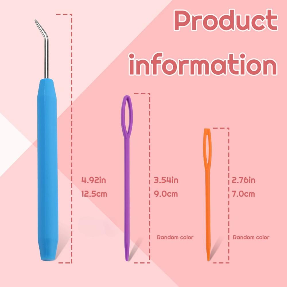 4/6/8PCS Crochet Needle Hooks Kit with Knitting Loom Hooks and Colorful Plastic Sewing Needles Loom Knit Hook Set