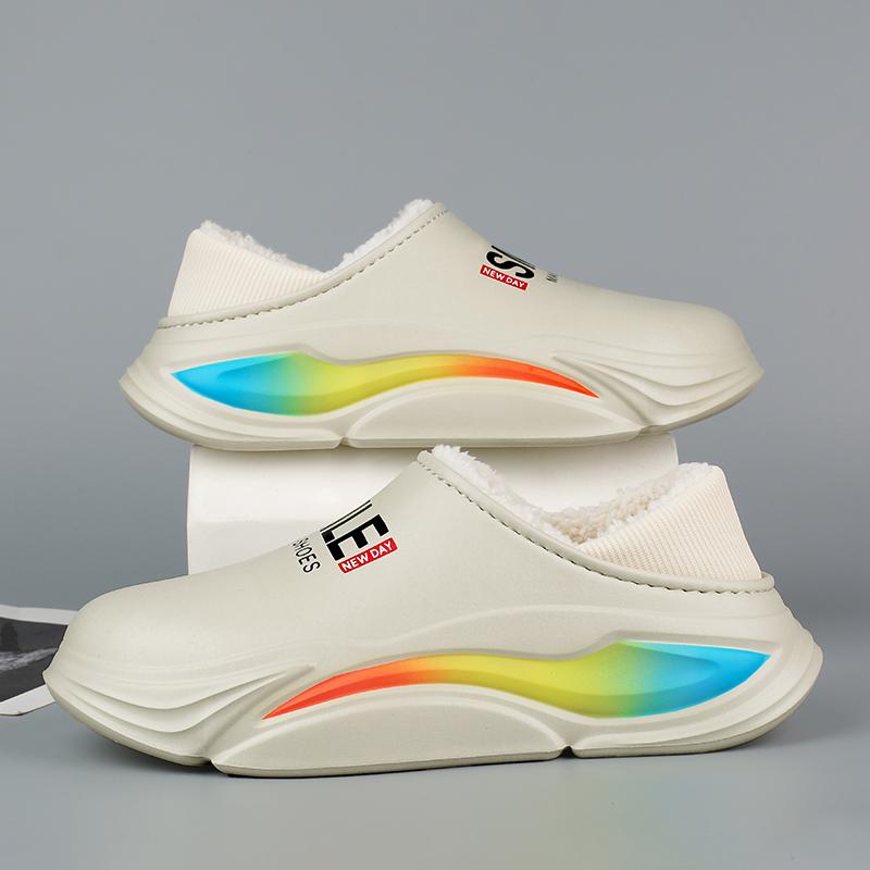 

Зимние мужские теплые тапочки Хлопковые тапочки Уличные Домашние Теплая обувь Водонепроницаемые Мужские Домашние Спальные Плюшевые Теплые тапочки 44-45 светло-зеленый