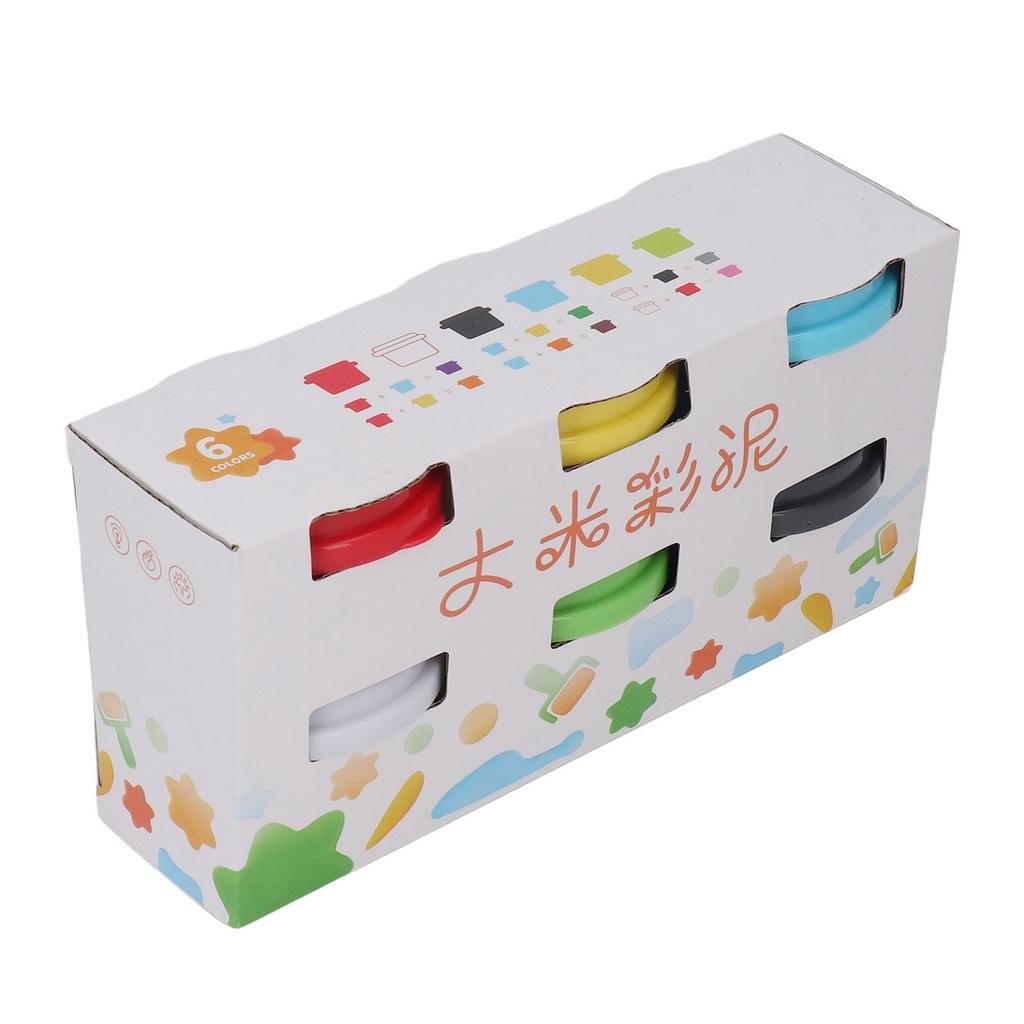 6Pcs Kids Modeling Clay Edible Grade Toner Rice Odorless Safe Soft Flexible Vivid Colors Kids Clay