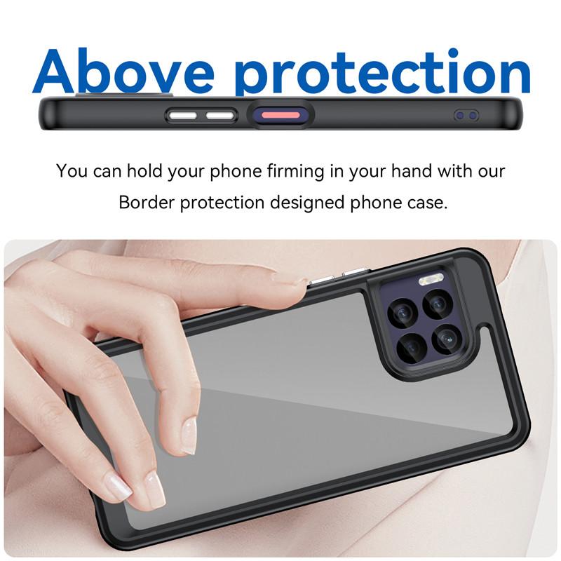 For T-Mobile REVVL 7 Pro Case For T-Mobile REVVL 7 Cover Colorful Soft Edge Silicone Transparent Bumper For T-Mobile REVVL 7 Pro
