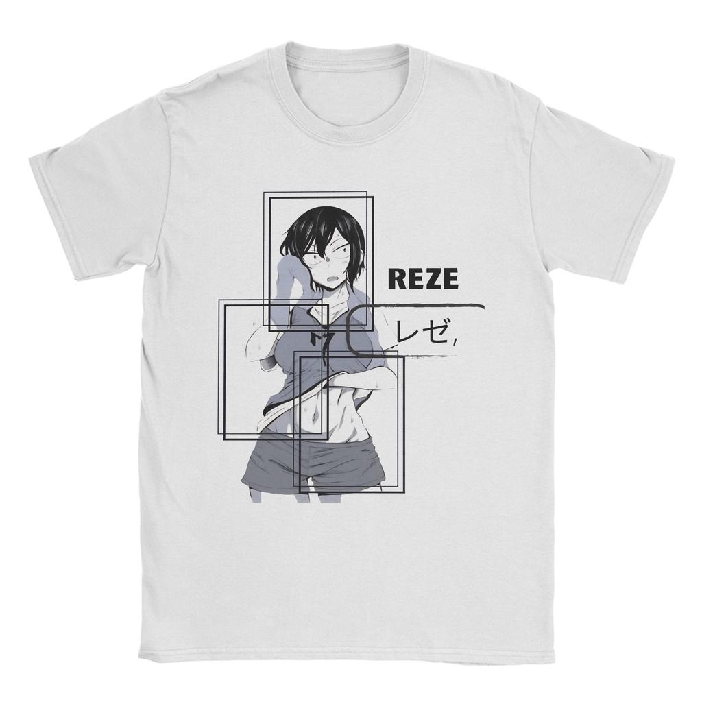 Reze Anime Chainsaws Japan Manga Man Outfit Men Women T Shirts 100% Cotton Tee Graphic Print  T-shirt Clothes
