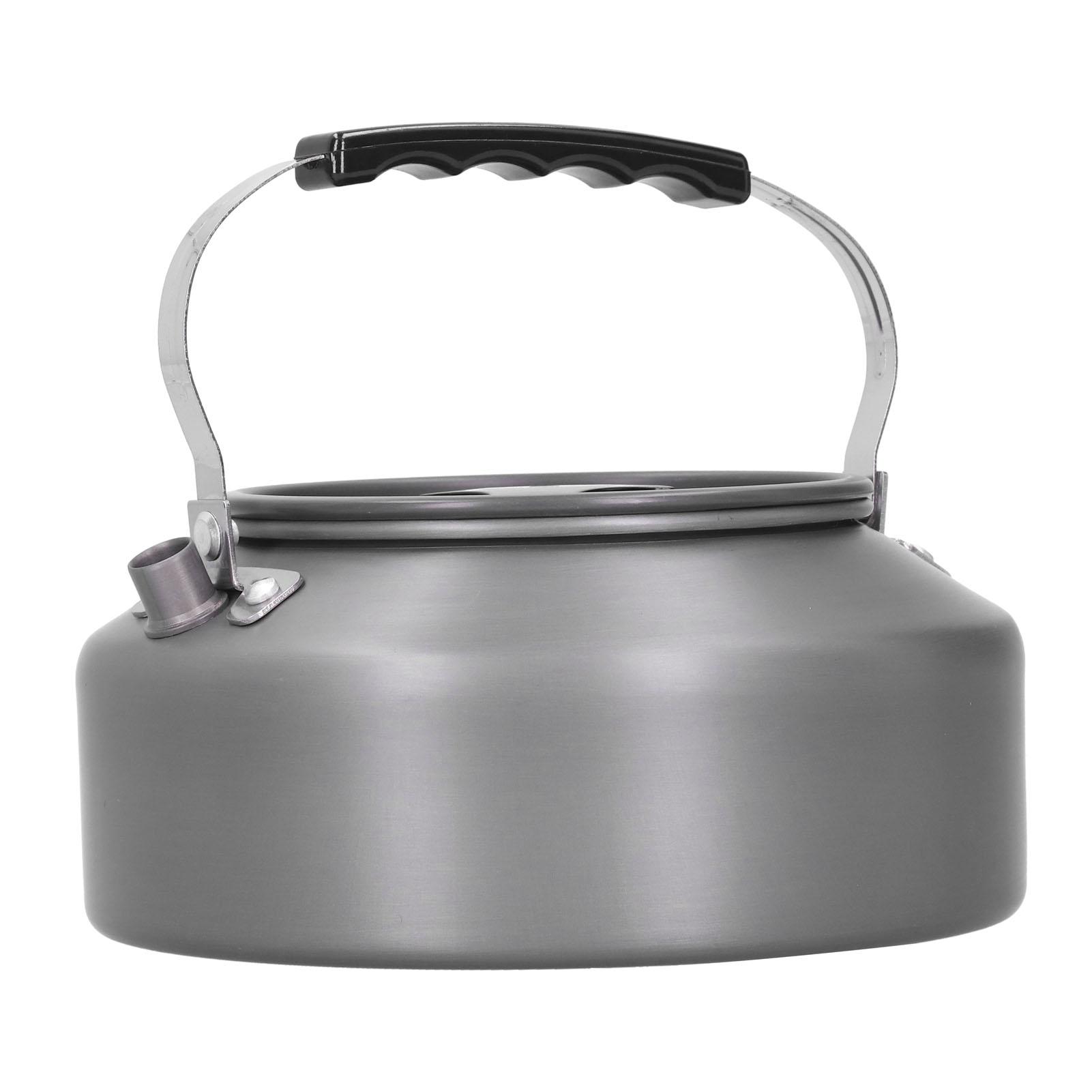 

1.6L Portable Camping Coffee Tea Pot Outdoor Fishing Hiking Barbecue Kettle Pot (Black Handle)
