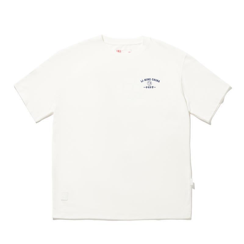 Li Ning Revive Comfort Loose Short Sleeve T-Shirt Unisex Tops Off-White AHSW983-2