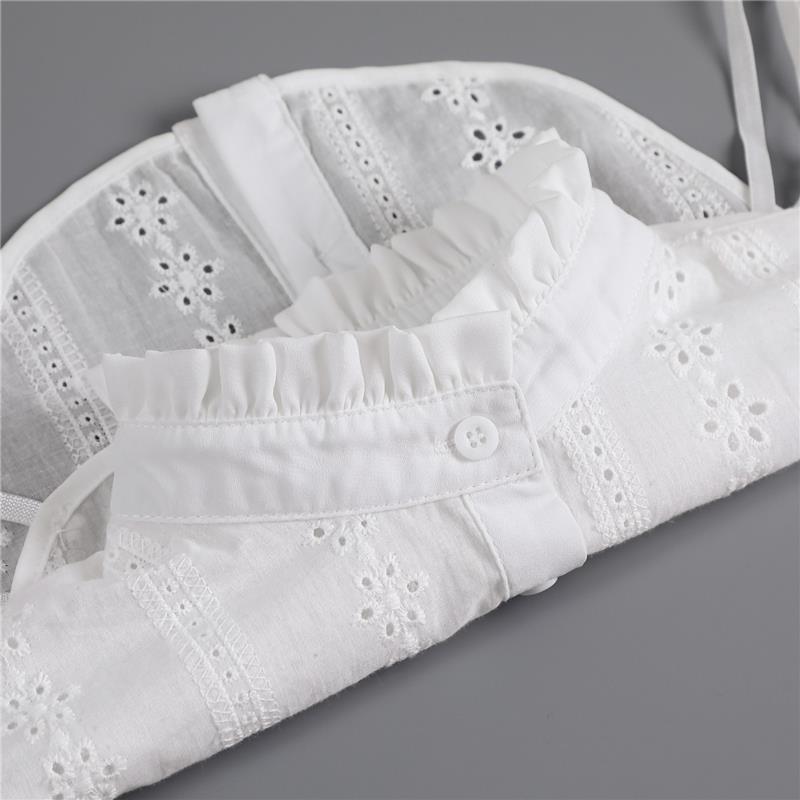 Perfect Match Embroidery Fake Collar Women Lace Detachable Lapel Collar Shirt Top Tie White Ruffles False Collar Woman Removable False Blouse