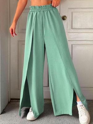 2025 Spring/Summer Elegant High Waist Pleated Wide Leg Pants for Women