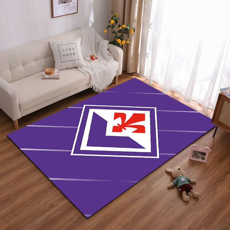 Purple Carpet with Red Emblem suitable as a non-slip mat for the living room or bedroom sofa
