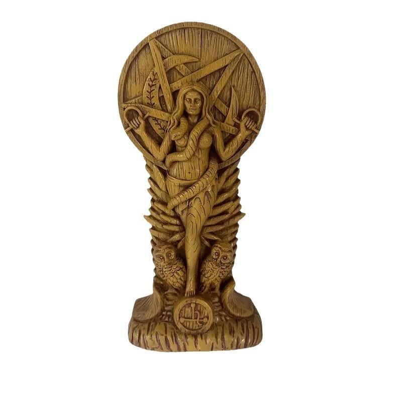 Goddess Witch Serpent Statue Hand Carved Resin Gothic Altar Sculpture Home Table Centerpiece For Goth Home Decoration