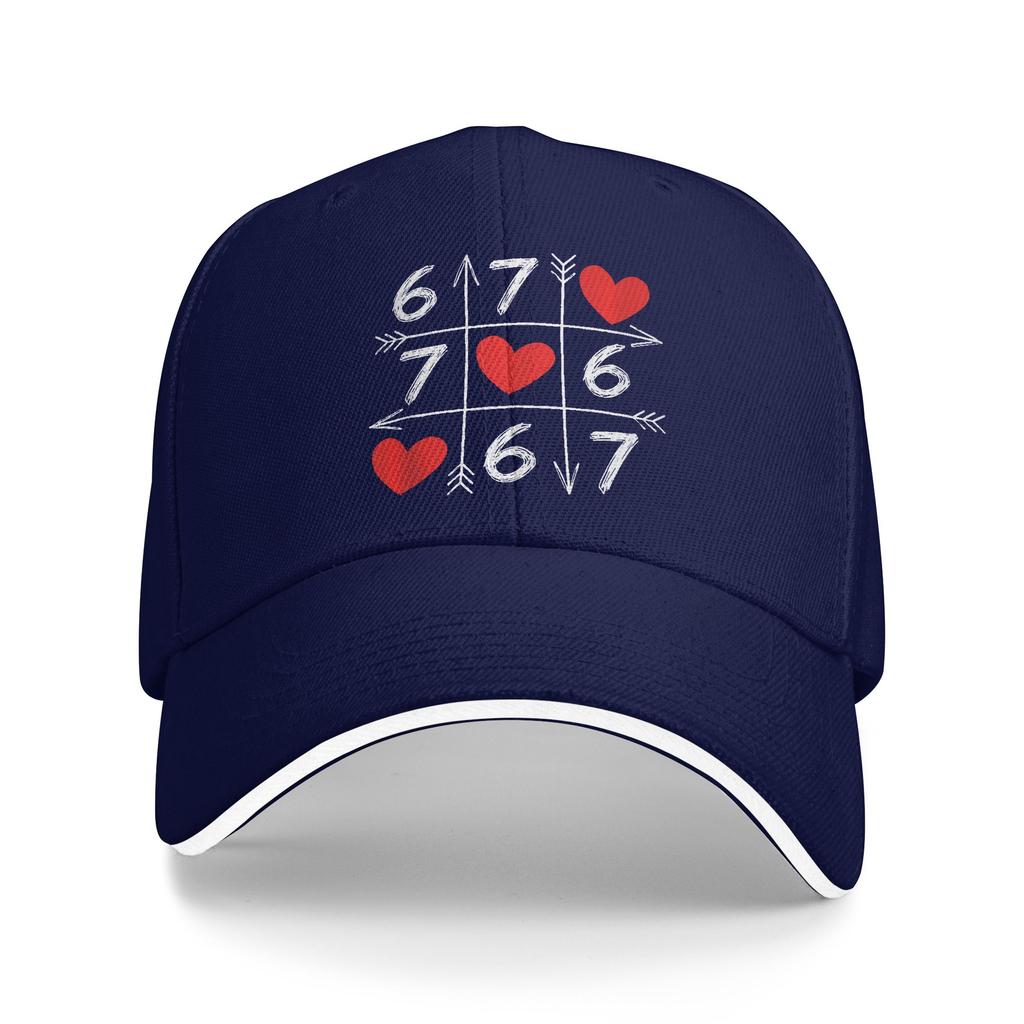 67 Six Seven Meme 6 7 Heart Valentines Day Baseball Cap Tennis Skate Hot Sale Hip Hop Hats Men Casual Design Baseball Caps