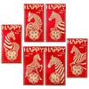 6pcs Traditional Lucky Money Envelopes 2026 Horse Year Red Pocket Money Bag  Marriage Ceremony