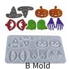1 PC DIY Halloween Sammlung Anhänger Ohrringe Harz Form Kristall Silikon Form Epoxidharz handgemachten Schmuck LXY