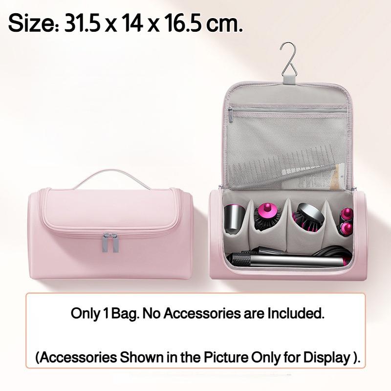 Portable Travel Organizer Case for D-Hair Dryer Set Fits Curling Barrels Smoothing Brushes with Zipper Closure Accessory Storage