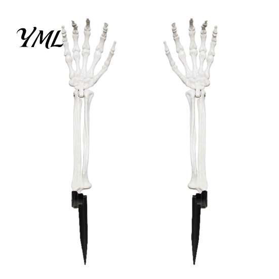 Halloween Skeleton Hands 1 Pair Hand Yard Stake, Fake Bone Ground Outdoor Holiday Decorations Insert Decor for Graveyard Cemetery Lawn Display, Spooky