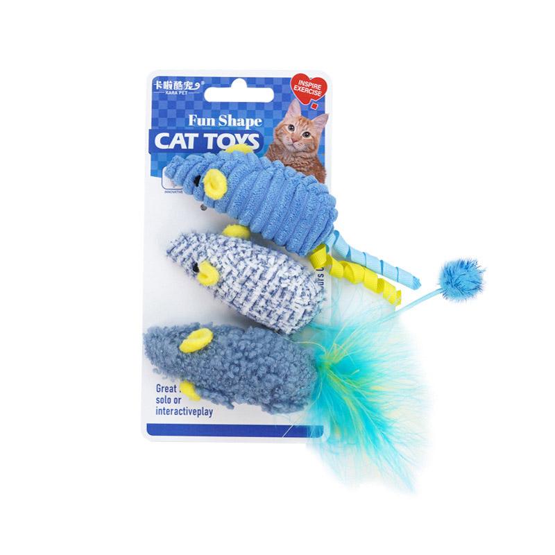 3 Stück Realistisches Maus-Plüsch-Katzenspielzeug mit Katzenminze Langlebig zum Kauen, Necken, Beruhigen Indoor-Kätzchen Interaktives Spielzeug Brinquedo De Gato