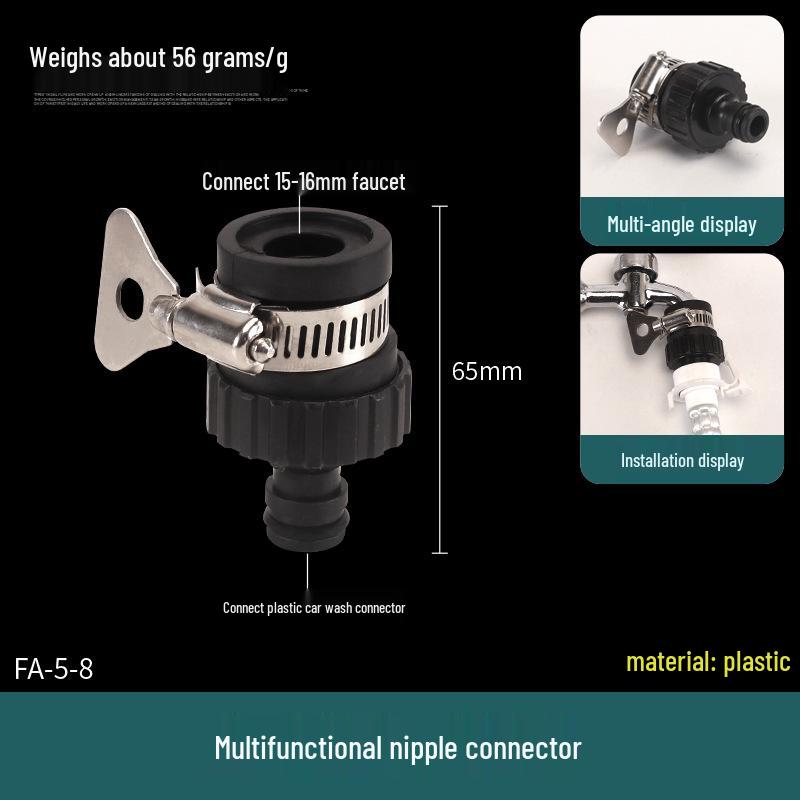 Quick-Connect Universal Faucet to 4/6 Point Washer Inlet Converter