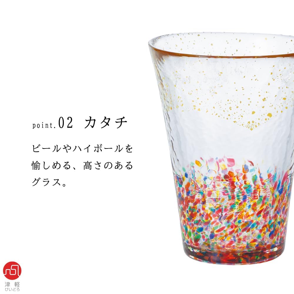 ADERIA Tsugaru Vidro HANABI Tumbler 305ml Made In Japan 71896 Stylish Gift for Housewarming Small Retirement Birthday Gift Gold-Rimmed - Glass,