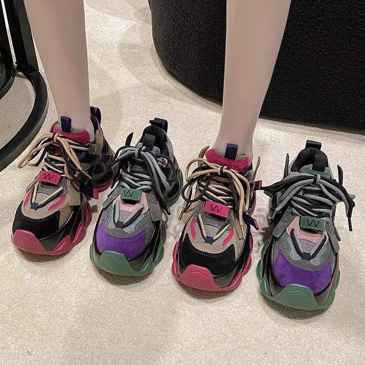 Women's 2025 Retro Street Style Dad Shoes - Lightweight, Thick Sole, Casual & Sporty