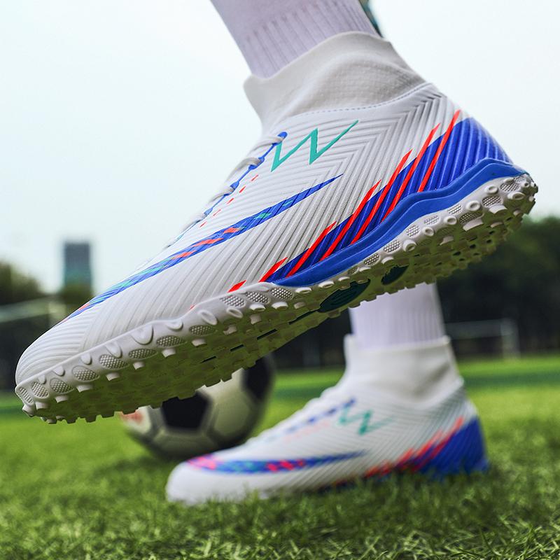 TF/FG High-Top Sports Training Football Boots Men Athletic Sports Non-Slip Cleats Sneakers Youth Kids Outdoor Grass Soccer Shoes
