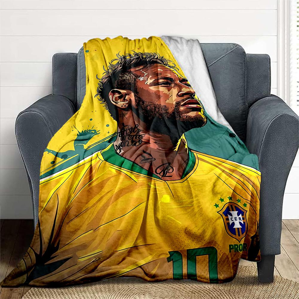 1PC Soccer Star Outdoor Blanket Lightweight Flannel, Soft & Warm, All-Season Use for Sofa, Outdoor, Camping, Living Room, Office81