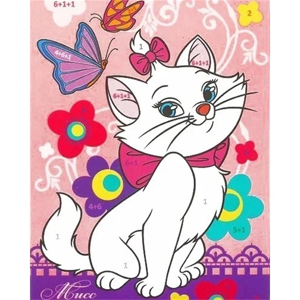 Disney Pittura con Diamanti Le Avventure del Gatto Illustrazione Artistica Punto Croce 5D Stampa da Appendere Puzzle 5D Mosaico Ricamo Decorazione per la Casa