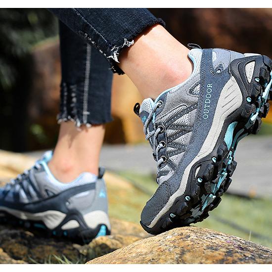 Large Outdoor Hiking Shoes for Couples, Spring and Summer Sports Shoes, Men's and Women's Mesh Fabric Anti Slip Travel Off-road Shoes