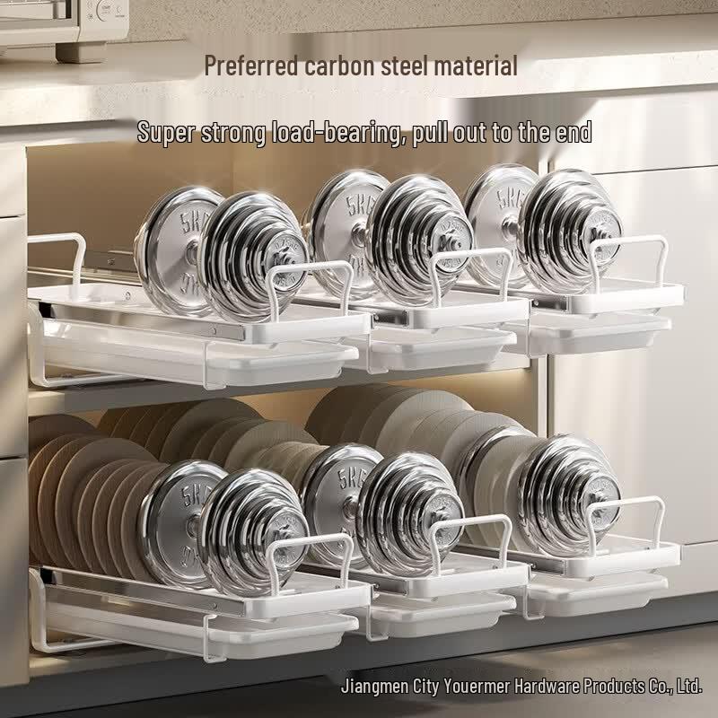 Nordic Style Pull-Out Dish Drying Rack & Storage Shelf
